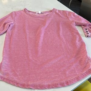 Ladies 3/4 length pink cotton top